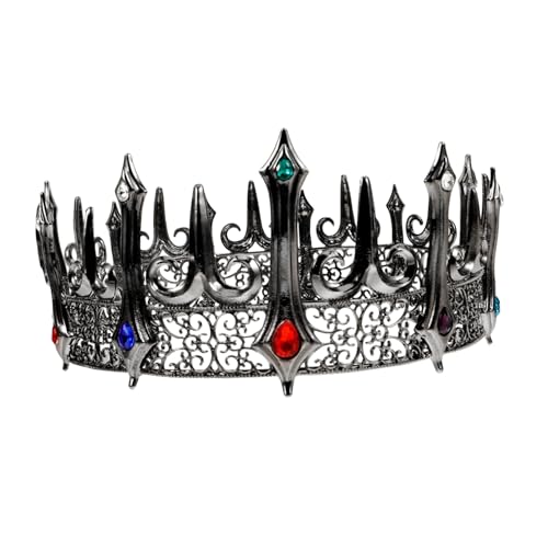 VALICLUD Gothic Krone Für Cosplay Und Partys Unisex Haarschmuck Mit Funkelnden Strasssteinen Langlebigem Für Männer Und Frauen Perfektes Accessoire Für Hochzeiten Halloween Und von VALICLUD