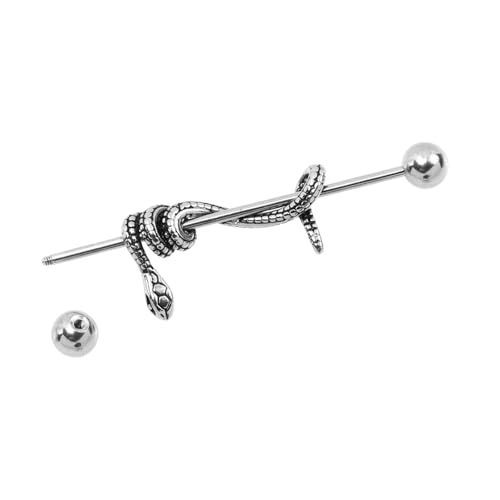 VALICLUD Gothic Snake form Barbell Ohrring Titanstahl Knorpel Piercing Ear Bone Wrap Hip Hop Tragus Schmuck für Frauen und Männer von VALICLUD