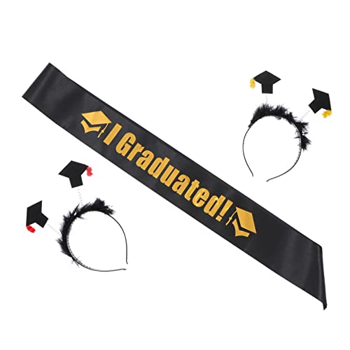 VALICLUD Graduation Headband Mit Sash Und Doktorhut Für Abschlussfeiern Robuste Und Stilvolle Partyaccessoires Aus Hochwertigen Materialien von VALICLUD