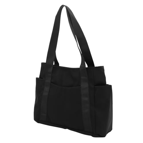 VALICLUD Große Damen Nylon Shopper Tasche Leichte Handtasche mit Großer Kapazität Vielseitige Einkaufstasche für Freizeit Reisen und Alltag Schwarz Robust und Geräumig von VALICLUD