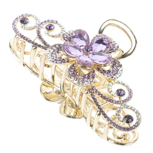 VALICLUD Große Haarklammer für Damen Doppelseitige Blüten Alloy Klammer mit Glitzersteinen Vielseitig Einsetzbar für Hochsteckfrisuren und Lässige Einfach zu Handhaben Haaraccessoire von VALICLUD