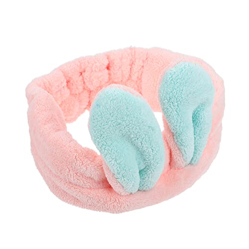 VALICLUD Kaninchenohr Haarband Elastisch Mit Korallen Fleece Dehnbare Stirnbänder Für Damen Make-up-haarband Schöner Kopfschmuck Für Gesichtswaschen von VALICLUD