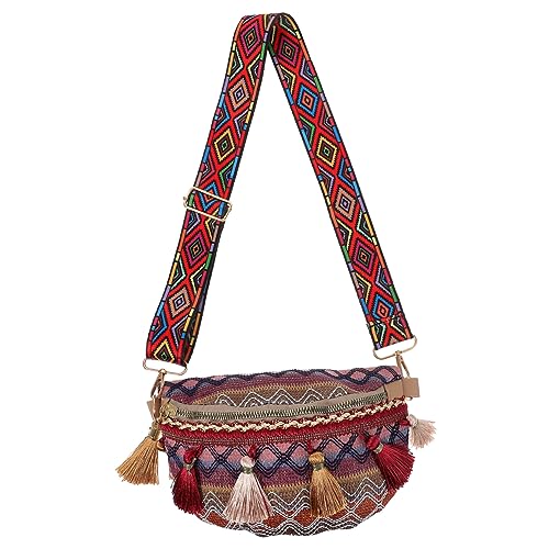 VALICLUD Ethnische Damen-hüfttasche Mit Breitem Gurt Kleine Freizeittasche Aus Verstellbare Schnalle Für Reisen Und Shopping von VALICLUD