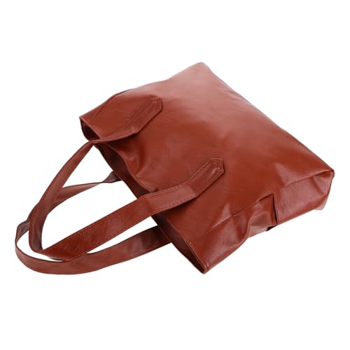 VALICLUD Große Kapazität PU Tasche Tote Bag Damen mit Reißverschluss Weiche Umhängetasche Elegant Minimalistisch für Reisen Arbeit Schule Alltag mit Langem Schultergurt von VALICLUD