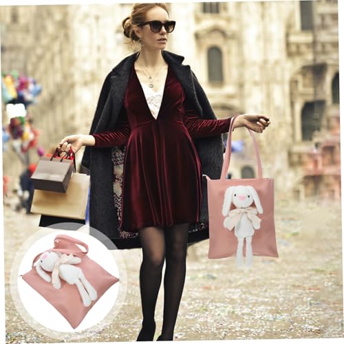 VALICLUD Große Kapazität Rabbit Shoulder Bag Damen Umhängetasche aus Strapazierfähigem PU Süße Handtasche Vielseitig als Hand Schultertasche Nutzbar Modisches Geschenk von VALICLUD