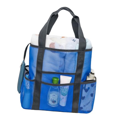 VALICLUD Große Mesh Strandtasche mit Reißverschluss Langlebige Multifunktions Badetasche für Familie Leicht Schnell Trocknend Geräumig für Handtücher Wasserflaschen zum Einkaufen und von VALICLUD