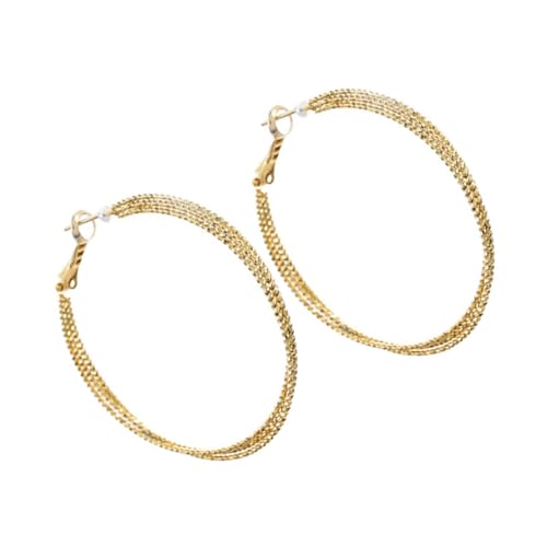 VALICLUD Große Runde Loop Ohrringe Damen Statement Dangle Schmuck Modisch Elegant Auffällig Goldfarben für Alltag und Fest von VALICLUD
