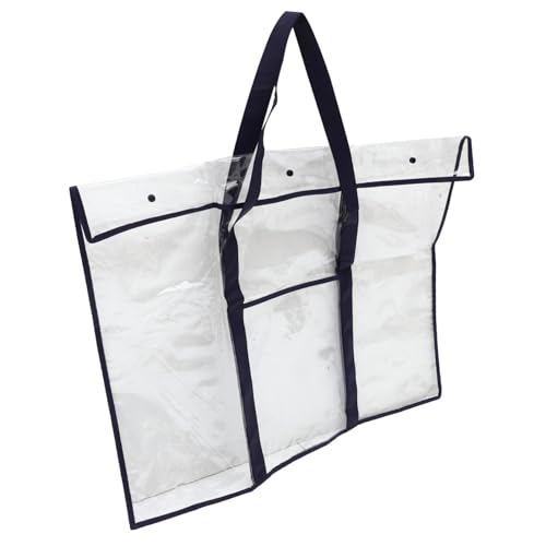 VALICLUD Große Transparente PVC Aufbewahrungstasche mit Druckknopf Schulterriemen und Großer Kapazität für Kunstwerke Zeichenbretter Dokumente und Platzsparend für Künstler und Zuhause von VALICLUD
