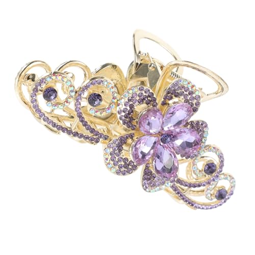 VALICLUD Großer Dekorativer Haarklammer mit Strasssteinen Doppelseitiges Blumendesign für Damen Vielseitig Einsetzbar Haarschmuck für Frisuren von VALICLUD