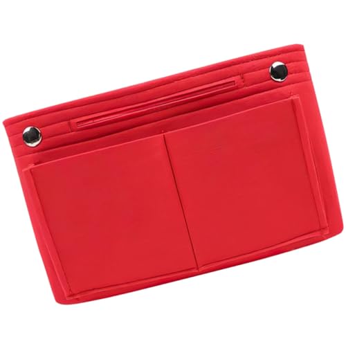 VALICLUD Großer Filz taschenorganizer mit Multi fächern für Handtaschen und Shopper Leichter Reise inneneinsatz Formstabiler Filzeinsatz für Schultertaschen Rot von VALICLUD