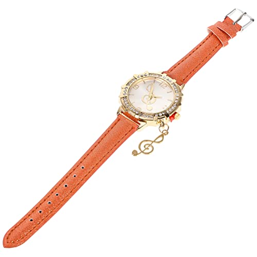 VALICLUD Gürtel Diamant Uhr Damenuhren Armbanduhr Frauen Handgelenk Dekor Dekorative Uhr Freizeit Metall Uhr Frauen Freizeit Uhr Armbanduhr Beige Knopf Batterie, Orange, 0.8X3.8X21.5CM von VALICLUD