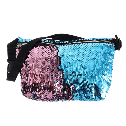 VALICLUD Gürteltasche Damen Verstellbare Pailletten Bauchtasche Stylish und für Outdoor Aktivitäten Leichtgängiger Reißverschluss für Reisen und Sport von VALICLUD