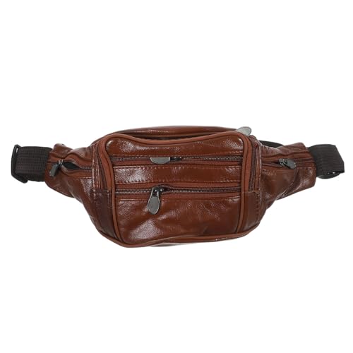 VALICLUD wasserdichte Herren Bauchtasche Aus Leder Verstellbarer Gürtel Für Sport Und Outdoor-aktivitäten Khaki Farben Multifunktionale Umhängetasche Für Reisen Und Freizeit von VALICLUD