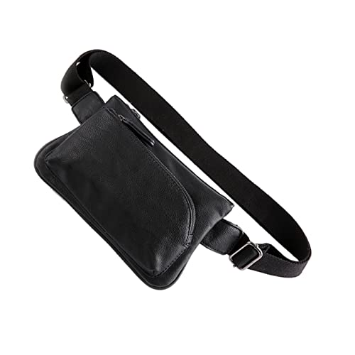 VALICLUD Männer Pu-Leder Bauchtasche Leichte wasserdichte Hüfttasche Für Sport Reisen Wandern Und Freizeitaktivitäten Schwarz von VALICLUD