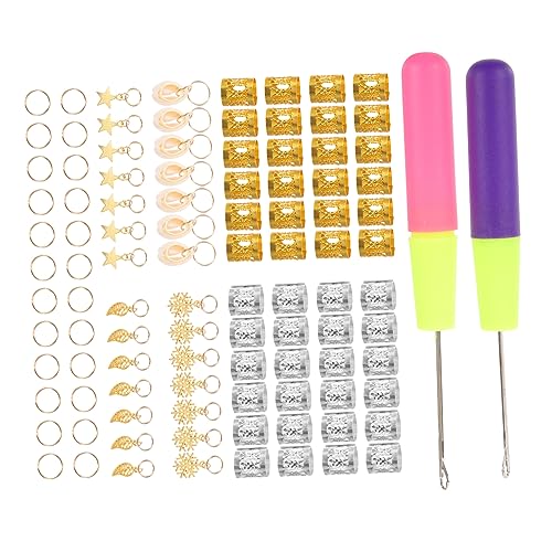 VALICLUD Haaraccessoire Satz Dreadlocks Häkelnadel Haarschmuck für Flechten mit Ringen für Damen von VALICLUD