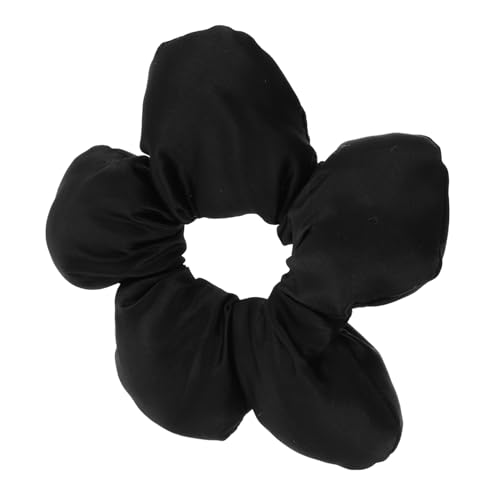 VALICLUD Haargummi mit großer Blume Haarbindungen für Frauen Haarbänder Haargummis für Frauen Haarbindungen Schal groß Haarband Weiche Haargummis für dickes Haar Polyesterfaser Schwarz von VALICLUD