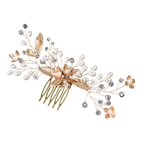 VALICLUD Haarkamm Aus Kristall Hochzeit Für Die Braut Party Schmuck Heiraten Paillette Hochzeitshaar Bräute Braut- Junggesellin Hochzeit Haarkämme Dekorative Haarkamm Strasssteine Golden von VALICLUD