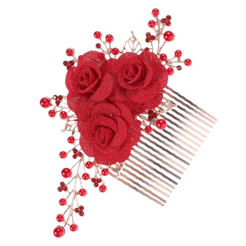 VALICLUD Haarkamm Roten Brautschmuck für Haaraccessoire für Besondere Anlässe Festlich von VALICLUD
