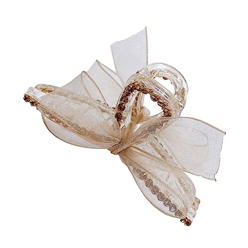 VALICLUD Haarklammer für Damen Eleganter Netz Haarclip aus Legierung mit Schleifen Design für Hochsteckfrisuren Champagnerfarbe Perfektes Haarzubehör für von VALICLUD