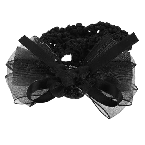 VALICLUD Haarknoten-abdeckung Für Damen Snood-netz Mit Schleife Haarspange Haarschmuck Für Stewardessen Bankmitarbeiter Hotel Und Restaurantpersonal Schwarz Bequem Und Langlebig von VALICLUD