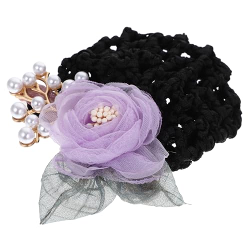 VALICLUD Haarnetz Dutt Abdeckung Haarspange für Frauen Teenager Praktische Haarnetz Clip mit Blumenmuster Geeignet für Arbeit und Festliche Anlässe für Pflegekräfte und Servicepersonal von VALICLUD