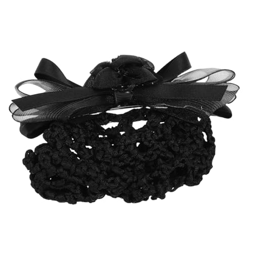 VALICLUD Haarnetz Mit Schleife Schwarzer Haarknoten-abdeckung Haarspange Mit Netz Dutt-abdeckung Mit Schleife Haarspange Mit Blume Mit Satinschleife Für Damen von VALICLUD