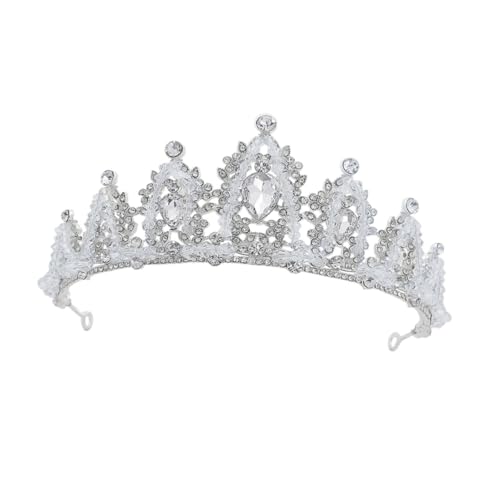 VALICLUD Haarreif Weißer Haarschmuck Silber mit Glitzer Haarschmuck Accessoire für Hochzeit Prinzessin Mädchen Leicht und Robust Eleganter Kopfputz für Festliche Anlässe von VALICLUD