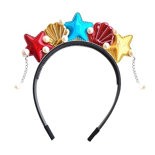VALICLUD Haarband Mit Meerjungfrau Und Seestern-motiv Muschel-design Haarschmuck Für Mädchen Leichtes Material Für Strandparty Kostümpartys Und Festivals von VALICLUD