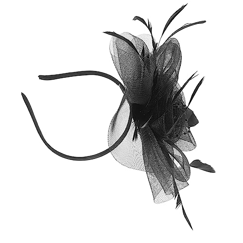 VALICLUD Haarschmuck Aus Federn Elegant Hochzeit Bräute Hüte Für Frauen Kopfbedeckungen Aus Cocktail-mesh Party Mesh-bänder-hut Prinzessin Braut Black Gittergewebe von VALICLUD