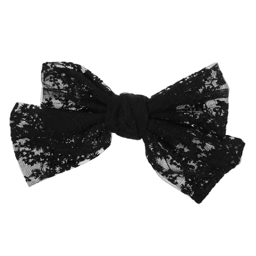 VALICLUD Schleife Haarschmuck Mit Spitze Und Schleife Süße Haarspangen Für Damen Große Stickerei-haarspangen Mit Brautschleife Solide Haarnadel-accessoire Aus Krokodilholz von VALICLUD