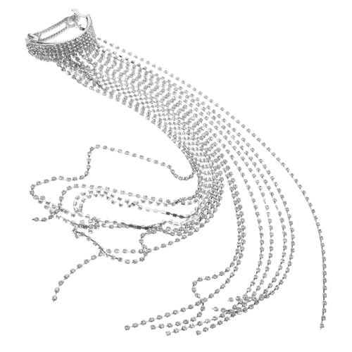 VALICLUD Piratenschmuck Kopfschmuck Für Frauen Mit Perle Und Lang Strass Kabel Lametta Für Abschlussball Rave Zimmer Dekor Lampe Baumelnd Bling Teelicht Kostümzubehör Feen-outfit von VALICLUD