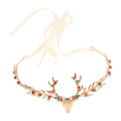 VALICLUD Haarreifen Weihnachtskrone Damen Strass Dekoration Mit Weihnachtsrosen Modisches Stirnband Für Weihnachten Partys Und Cosplay Robustes Haarschmuck Accessoire von VALICLUD