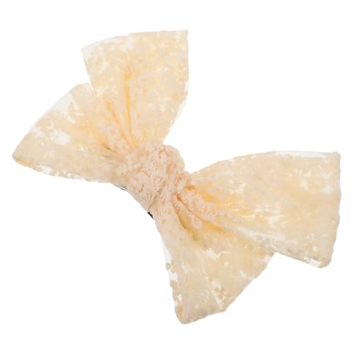 VALICLUD Haarspange Aus Spitzenband Mit Schleife Clip Für Damen Spitze Mit Stickerei Cremefarben Einfarbig Für Hochzeit Brautjungfer Süß Groß von VALICLUD