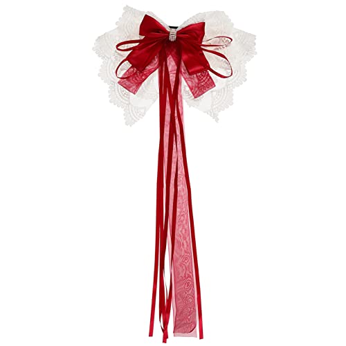VALICLUD Haarschmuck für Mädchen Modischer Haarclip mit Bow Design für Partys und Besondere Anlässe Komfortabel und Langlebig Weinrot von VALICLUD