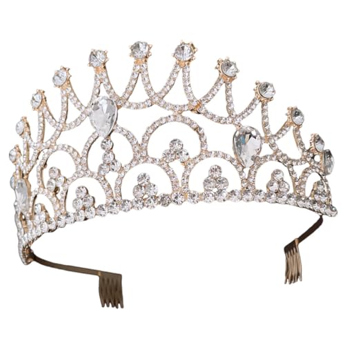 VALICLUD Braut Krone Stirnband Für Hochzeit Party Vintage Tiara Mit Strass-dekor Glänzender Kopfschmuck Für Frauen Dekorative Brautschmuck Für Besondere Anlässe von VALICLUD