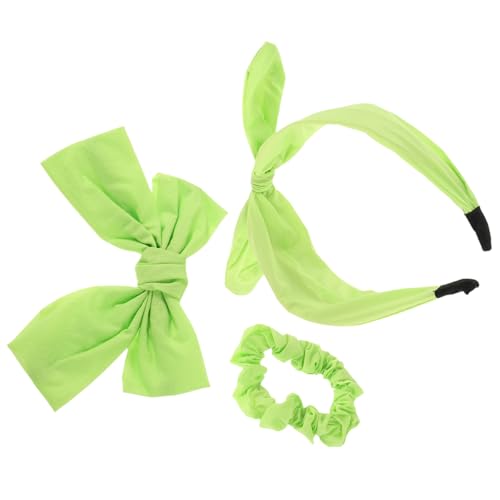 VALICLUD Haarstirnband Für Kleine Mädchen Haarschmuck Set Mit Schleife Und Haargummi Grüne Scrunchie Stirnband Haarnadel Und Bowknot Für Hautpflege Und Make-up von VALICLUD
