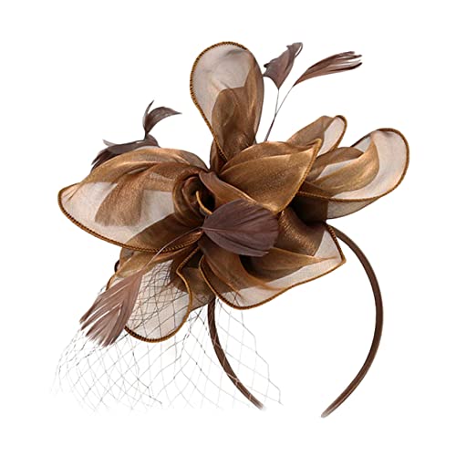 VALICLUD Haarspange Hut Stirnband Braut Kopfbedeckungen Für Hochzeit Frauen Partyhüte Für Erwachsene Damen Pastell Anlass Rosa Mini Partyhüte Haar Accessoires Kunstkaffee von VALICLUD