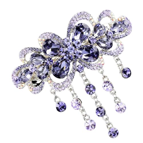 VALICLUD Haarspange mit Strassblumen Automatischer Federclip Rutschfester Haarschmuck für Damen und Mädchen Geeignet für Dickes Dünnes Glattes oder Lockiges Haar von VALICLUD