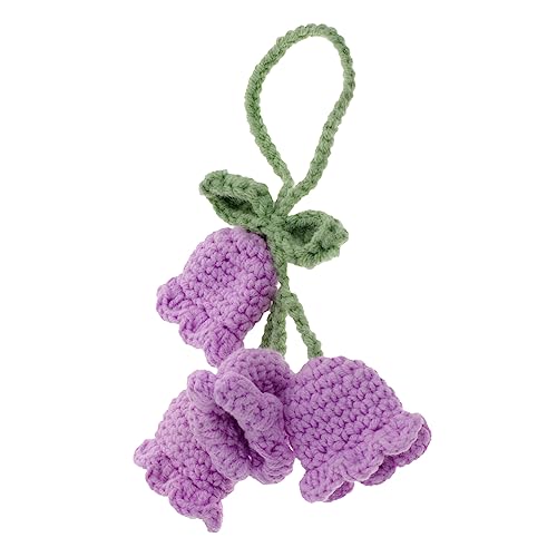 VALICLUD Häkel Blumen Anhänger Für Auto Dekorative Spiegelhänger Mit Maiglöckchen Design Handgefertigtes Accessoire Perfekt Für Auto Deko Und Zur Geburtstagsfeier von VALICLUD