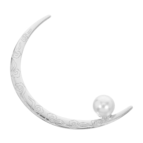 VALICLUD Halbmond Haargabel Damen Retro Haarstab aus Metall mit Perle Leichtes Styling Werkzeug für Dickes und Lockiges Haar Praktisches Haarschmuck Zubehör für Anspruchsvolle von VALICLUD
