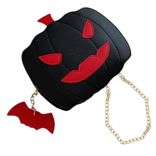 VALICLUD Halloween Damen Schultertasche Kürbisform Umhängetasche mit Reißverschluss Freizeit Handtasche für Party Trick-treating und Alltag Strapazierfähig Stilvoll für Herbst von VALICLUD