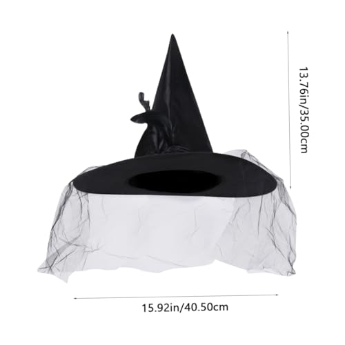 VALICLUD 1stück Halloween Hexenhut Mit Netz Und Blumen Für Kostümpartys Leicht Auffällig Für Rollenspiele Für Freunde Familie Und Kollegen von VALICLUD