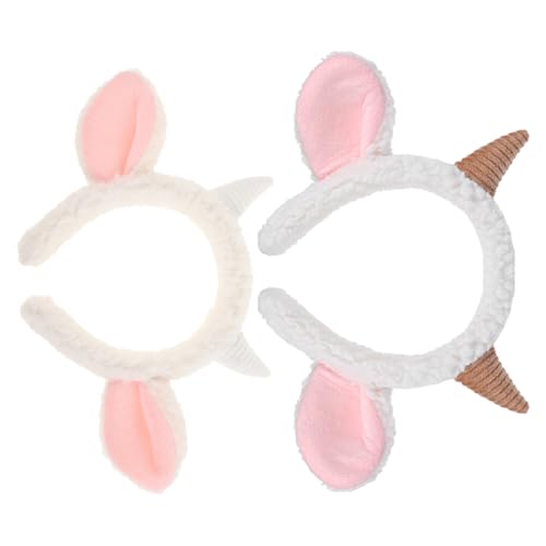 VALICLUD Halloween-kopfbedeckung – Stirnband Mit Schafsohren Weicher Plüsch Kinder & Erwachsene 2er-pack Schaf-kostümzubehör von VALICLUD
