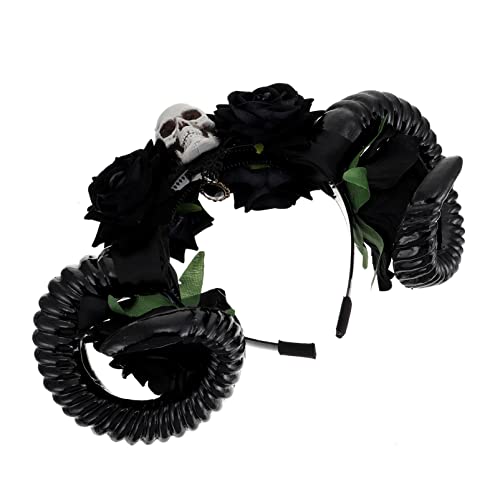 VALICLUD Halloween Horns Headdress Kreatives Skelett-kopfschmuck Für Cosplay Masquerade Und Festlichkeiten Bequemes Und Stilvolles Zubehör Für Unvergessliche Halloween-momente von VALICLUD