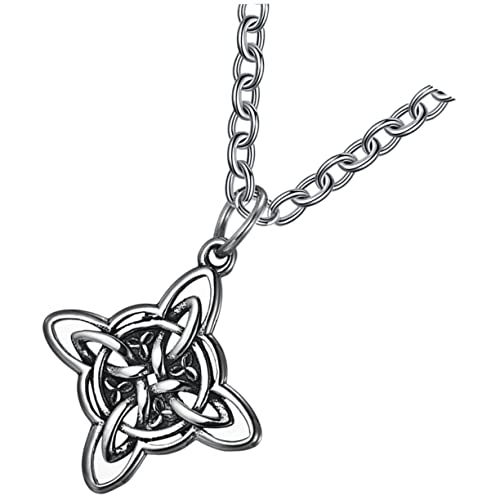 VALICLUD Hexenknoten Halskette Aus Edelstahl Für Damen Und Herren Personalisiert Mit Vintage Design Leicht Und Angenehm Zu Tragen von VALICLUD