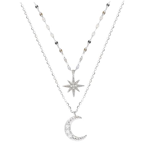 VALICLUD Schichten Choker-halskette Mit Strass Verstellbare Damenkette in Mond-design Für Jeden Anlass Für Geschenke Layering von VALICLUD