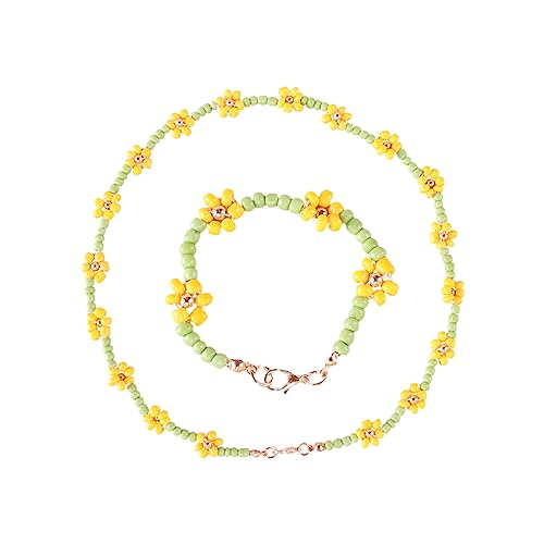 VALICLUD Halskette für Kinder armbänder für kinder for Armband for Blumen-Halskette Halsketten für armschlinge Acrylschmuck Perlenarmbänder Yellow von VALICLUD