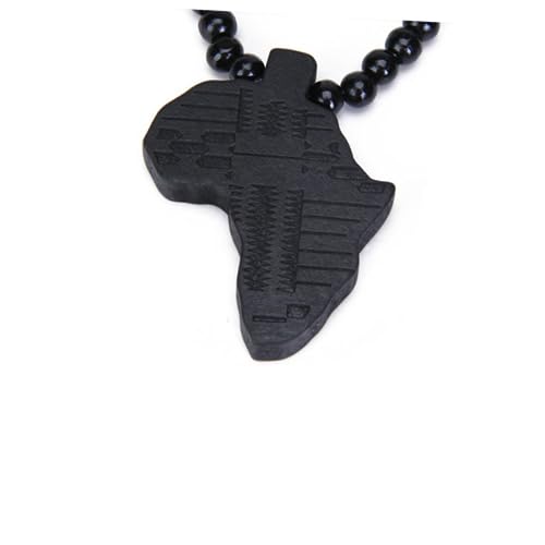 VALICLUD Halsketten Holzperlenkette Halskette Aus Holzperlen Afrikanische Holzkette Anhänger Hölzern Karte von VALICLUD