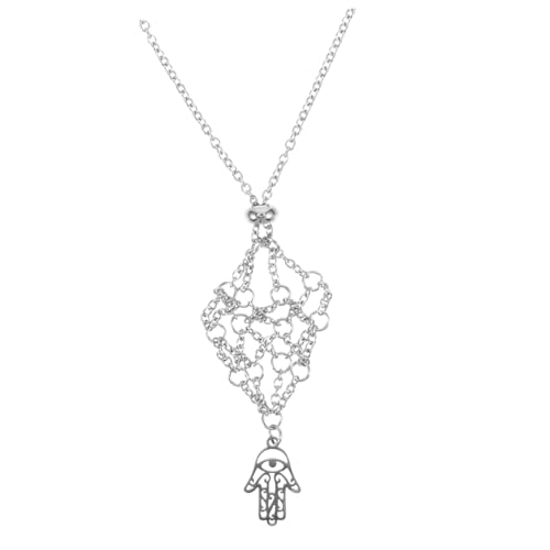 VALICLUD Hamsa Hand Kristallkäfig Halskette mit Natürlichem Amethyst Steinanhänger Langlebige Metallfassung Verstellbarer Schmuck für Frauen und Geschenkidee VALICLUD Hamsa Hand Kristallkäfig Halskette mit Natürlichem Amethyst Steinanhänger Langlebige Metallfassung Verstellbarer Schmuck für Frauen und Geschenkidee von VALICLUD