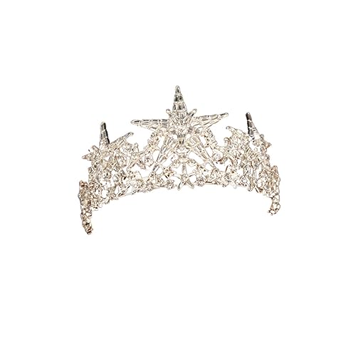 VALICLUD Handgefertigte Brautkrone mit Funkelndem Stern Silberne Tiara für Damen Haar Accessoire für Hochzeit Verlobung und Festliche Partys VALICLUD Handgefertigte Brautkrone mit Funkelndem Stern Silberne Tiara für Damen Haar Accessoire für Hochzeit Verlobung und Festliche Partys von VALICLUD